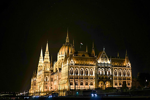 匈牙利人,国会大厦,夜晚,布达佩斯