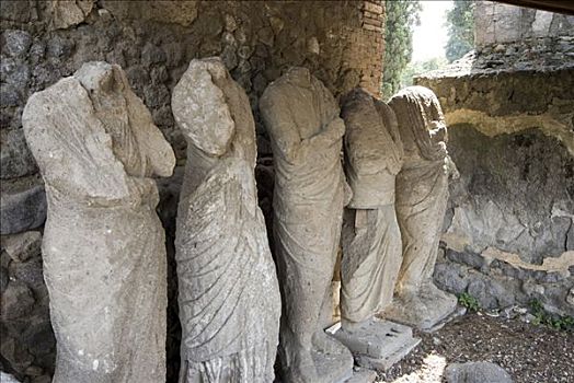 雕塑,埃尔科拉诺,赫库兰尼姆,大门,墓地,挖掘,庞培,古罗马遗址,那不勒斯,坎帕尼亚区,意大利