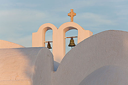 教堂,钟,锡拉岛,基克拉迪群岛,希腊