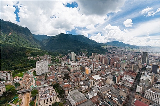 风景,市区,波哥大,哥伦比亚,俯视