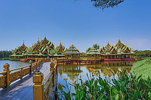泰国,曼谷,城市,古老,公园