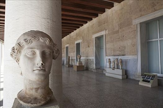 走廊,博物馆,古老,阿哥拉,雅典,希腊