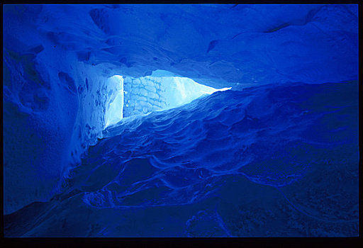 冰,洞穴,冰河,肯奈半岛,冬天,人