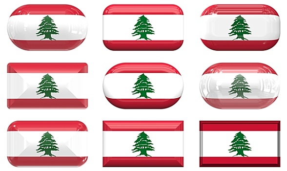 玻璃,扣,旗帜,黎巴嫩