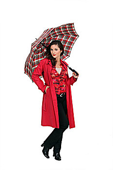 时尚,女人,拿着,伞