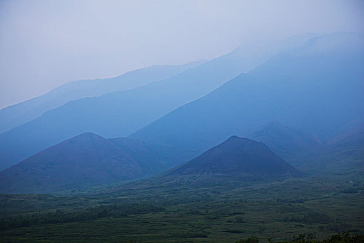 烟,森林火灾,普罗旺斯地区艾克斯,蓝色,雾气,山,德纳利国家公园和自然保护区,阿拉斯加,美国
