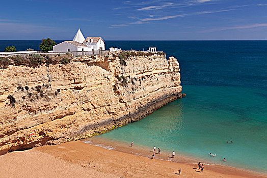 小教堂,岩石海岸,阿尔加维,葡萄牙