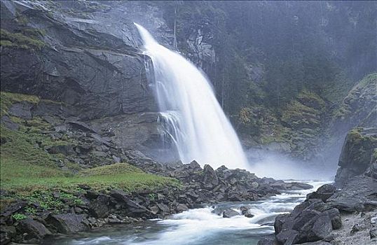 瀑布,上陶恩山国家公园,萨尔茨堡,奥地利,欧洲