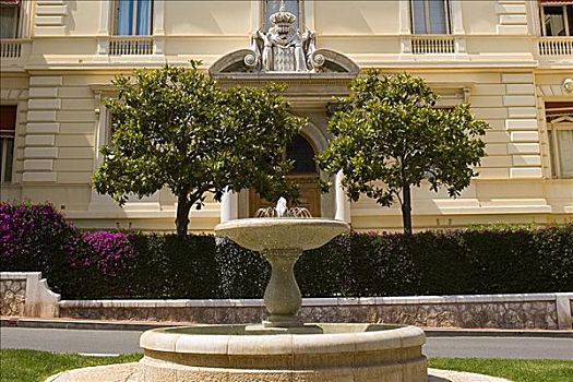 喷泉,正面,建筑,蒙特卡洛,摩纳哥
