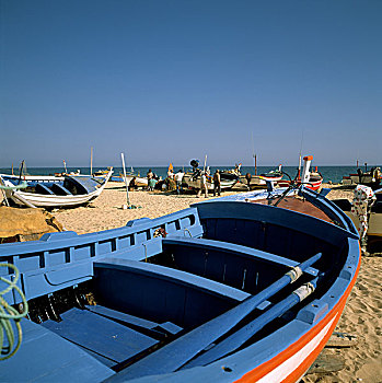 葡萄牙,阿尔加维,阿尔布斐拉,渔船,海滩