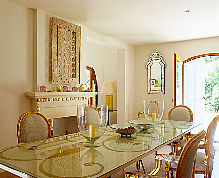 桌子,餐厅,下方,装饰,手绘,黄金,创意,线条,彩色,镀金,就餐,椅子
