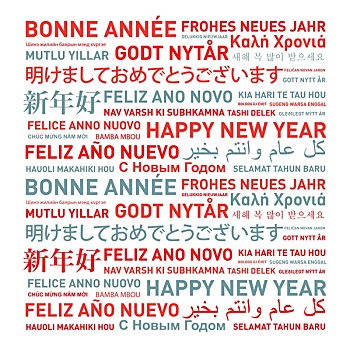 新年快乐,卡片,世界