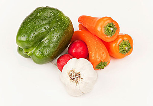 蔬菜,黄色,矮小,胡椒,青椒,萝卜,蒜