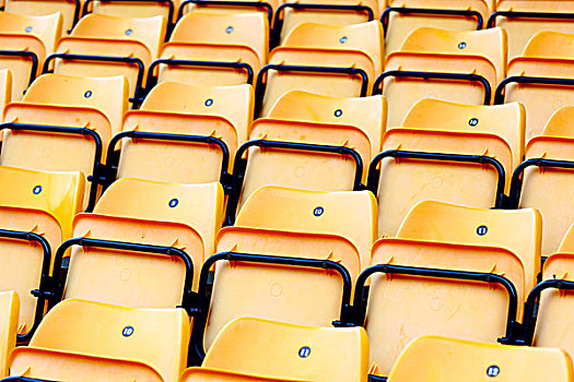 黄色,塑料制品,座椅,体育场