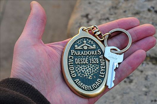 酒店钥匙,西班牙,豪华酒店,链子,特鲁埃尔省,欧洲