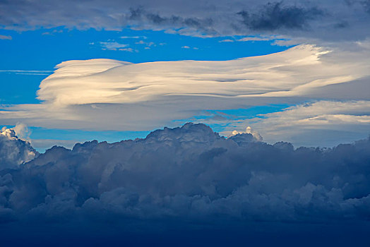乌云,俯视,火山,岛屿,埃奥利群岛,意大利,欧洲