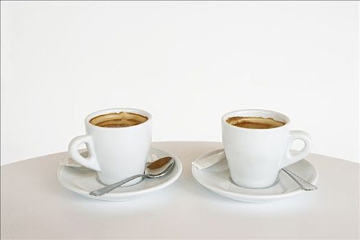 两个,杯子,浓咖啡
