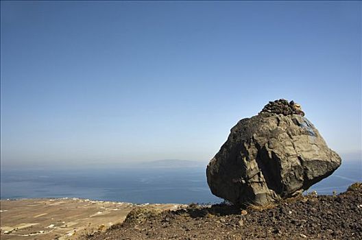 火山岩,岩石构造,锡拉岛,基克拉迪群岛,爱琴海,希腊