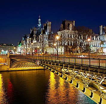 法国,巴黎,夜晚
