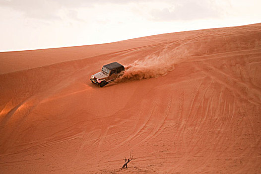吉普车,驾驶,沙丘,瓦希伯沙漠,阿曼,中东