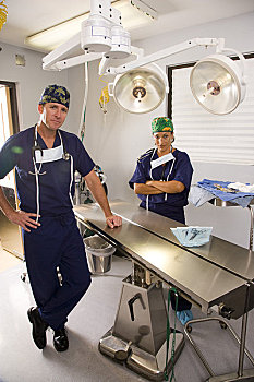 两个,外科,站立,空,手术室