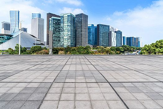 城市道路交通和杭州钱江新城建筑景观