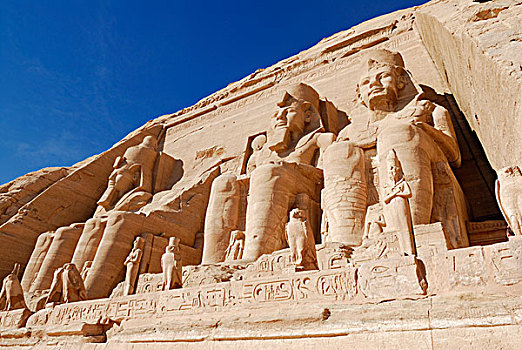 雕塑,庙宇,拉美西斯,阿布辛贝尔神庙,努比亚,埃及,非洲