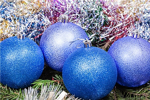 蓝色,紫色,圣诞节,彩球,闪亮装饰物,圣诞树