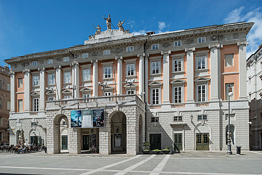 剧院,新古典主义,的里雅斯特,区域,意大利,欧洲