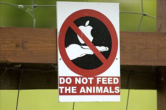 警告标识,进食,动物