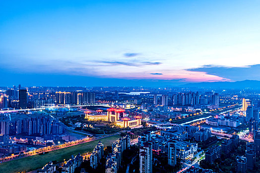 江西南昌红谷滩城市夜景