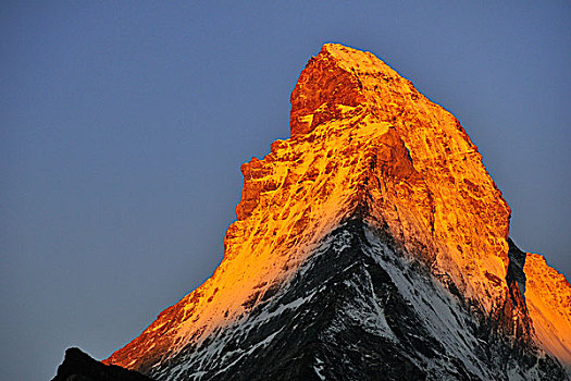 顶峰,马塔角,光亮,日出,策马特峰,瓦莱州,瑞士,欧洲
