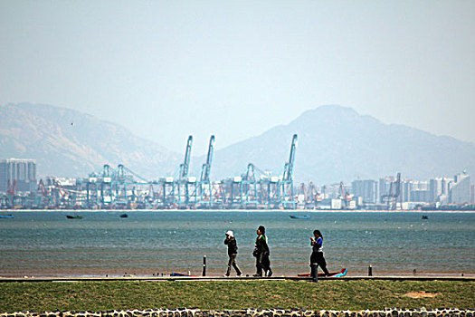 北戴河,海滩,大海,远山,建筑,码头,秦皇岛,港口