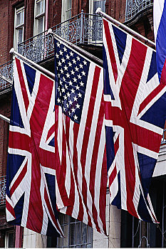 英国,美国国旗,伦敦,英格兰