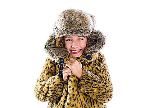 金发,冬天,儿童,女孩,寒冷,冰冻,手势,表情,毛皮,衣服,时尚,帽