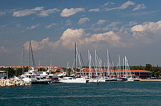 帆船,港口,伊斯特利亚,克罗地亚,欧洲