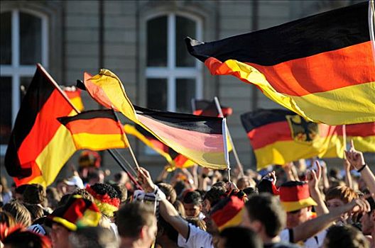 足球,冠军,2008年,公用,注视,旗帜,斯图加特,巴登符腾堡,德国,欧洲