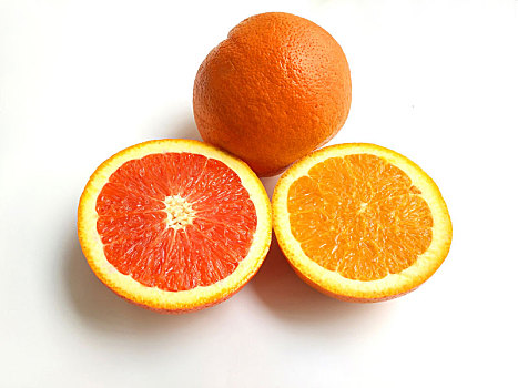 鲜橙,白底素材,水果静物