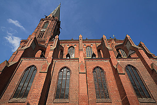 教堂,圣尼古拉教堂,砖,哥特式,下萨克森,德国,欧洲