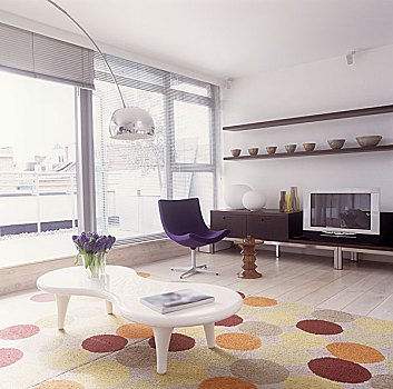 品牌家居,起居室,胡桃,凳子,椅子,茶几,圆点花纹,地毯