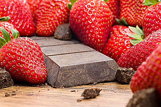 草莓,生食,巧克力,桌子
