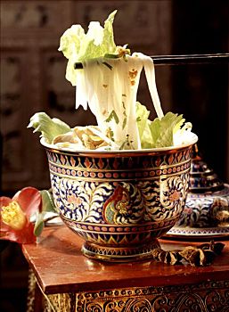 雞湯,中式面條,舉起,面條,筷子