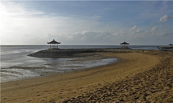 海岸,巴厘岛,沙努尔