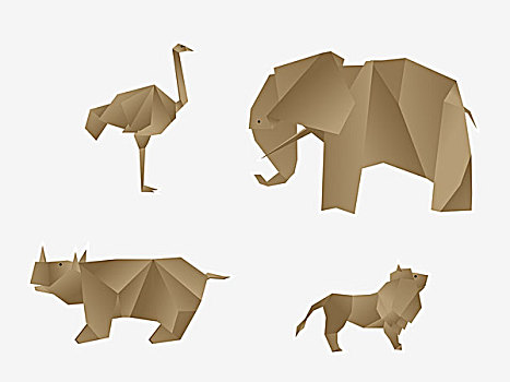 野生动物,折纸