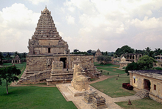 俯拍,庙宇,泰米尔纳德邦,印度