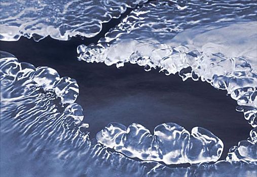 冰层,小,溪流,艾伯塔省,加拿大