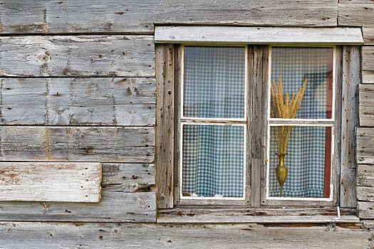 窗户,木屋,帘