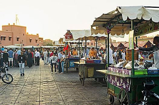 人,货摊,销售,食物,世界遗产,玛拉喀什,摩洛哥,非洲