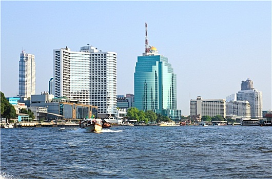 曼谷,城市,河,泰国