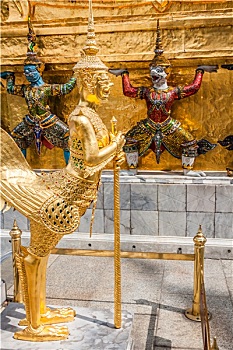 金色,角度,玉佛寺,家,泰国人,国王,一个,著名,旅游景点,建造,曼谷,泰国